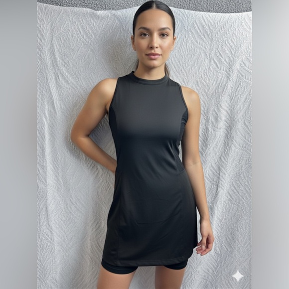 CALIA by Carrie Underwood Dresses & Skirts - CALIA by Carrie Underwood Black Quarter-Zip Mesh Panel Tennis/Golf Dress